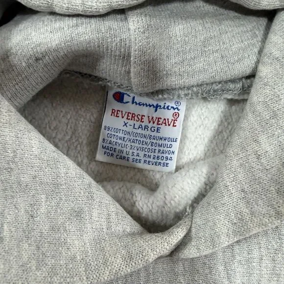 Vintage Champion Reverse Weave New York JetsGray Hoodie Pullover Size XL